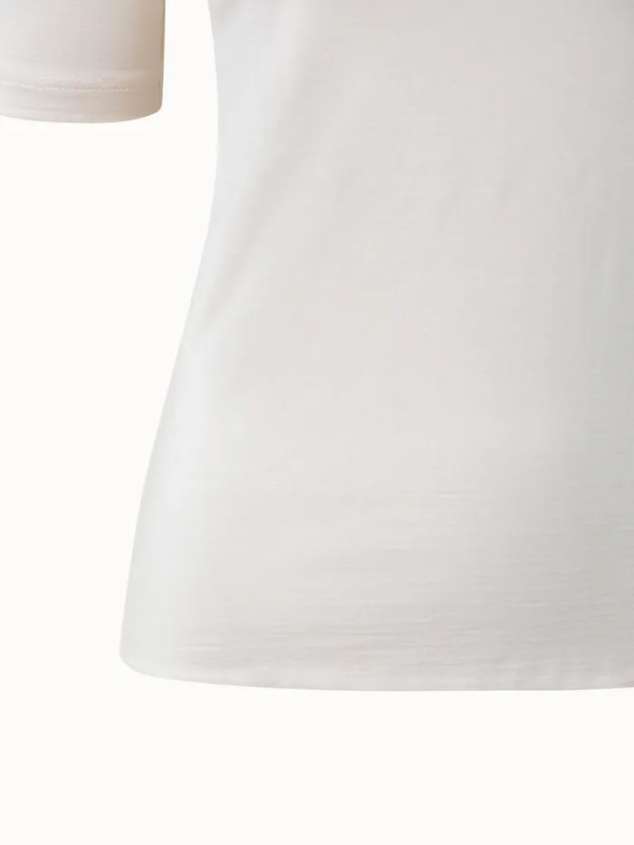 34 Length Sleeve Shirt From Silk Jersey Offwhite Women Akris Tops