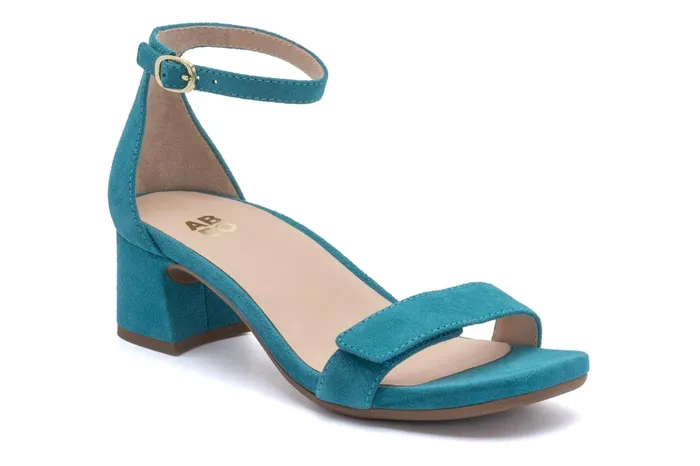 ABEO Footwear Avenue Strap Teal Suede Women Sandals
