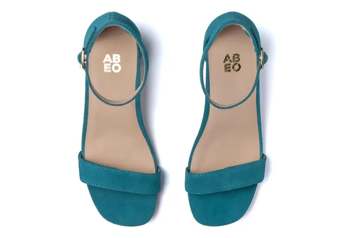 ABEO Footwear Avenue Strap Teal Suede Women Sandals