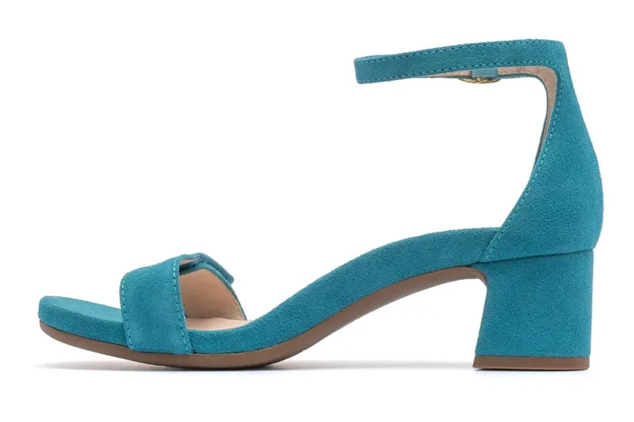 ABEO Footwear Avenue Strap Teal Suede Women Sandals