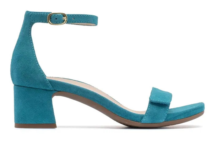 ABEO Footwear Avenue Strap Teal Suede Women Sandals