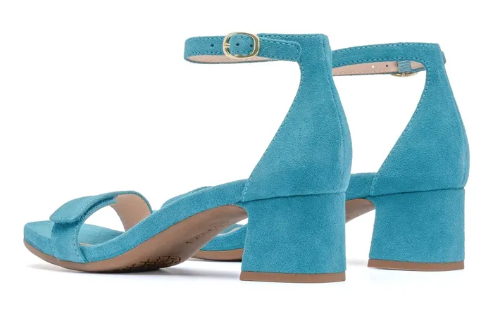 ABEO Footwear Avenue Strap Teal Suede Women Sandals