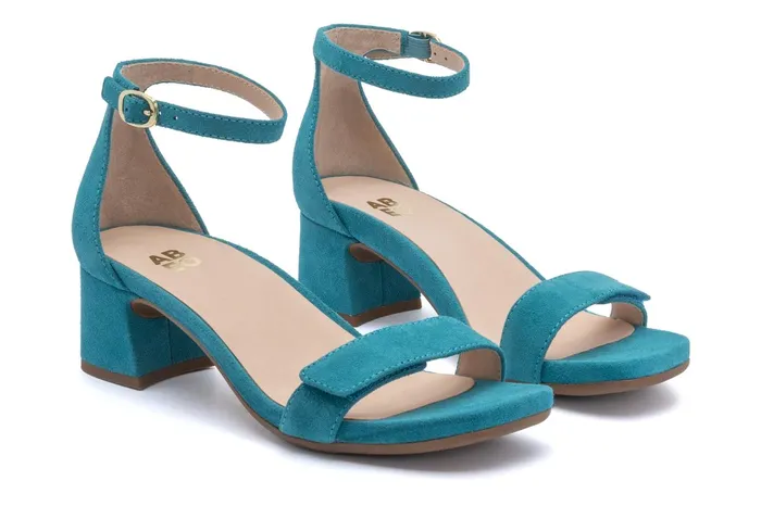 ABEO Footwear Avenue Strap Teal Suede Women Sandals