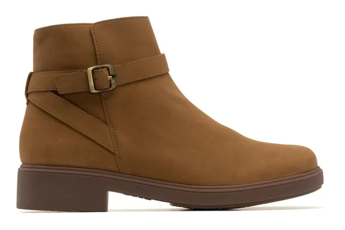 ABEO Footwear Compass Buckle Tan Nubuck Women Boots