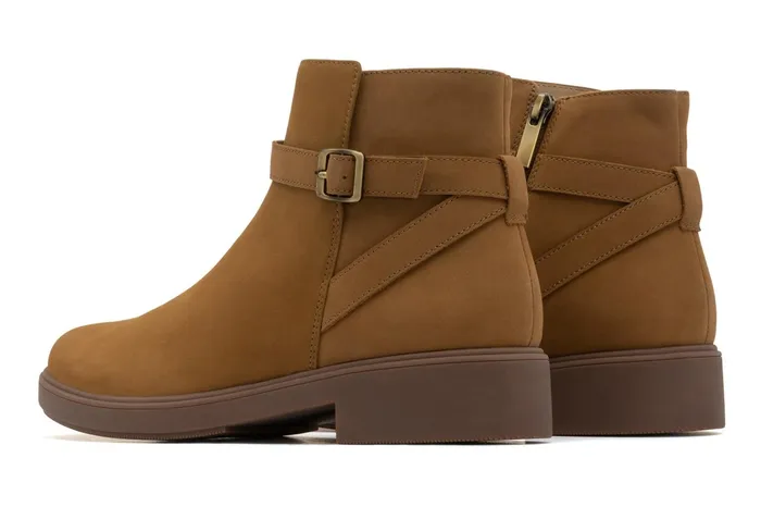 ABEO Footwear Compass Buckle Tan Nubuck Women Boots