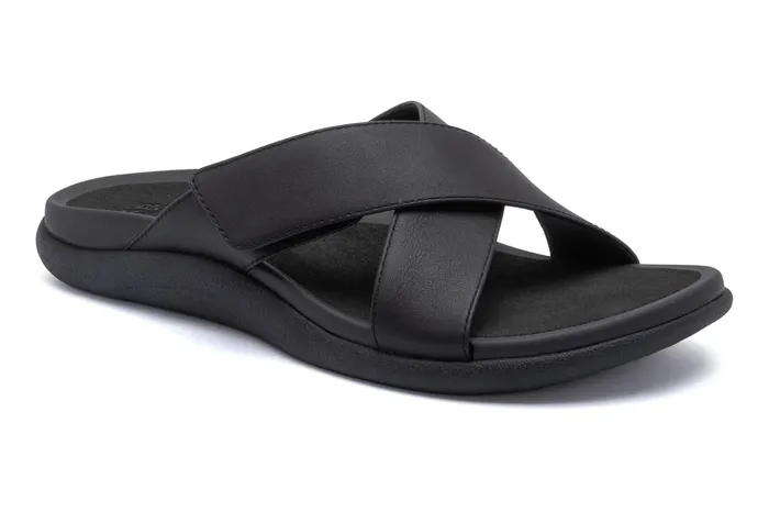 ABEO Footwear Laguna Slide Black Leather Women Sandals
