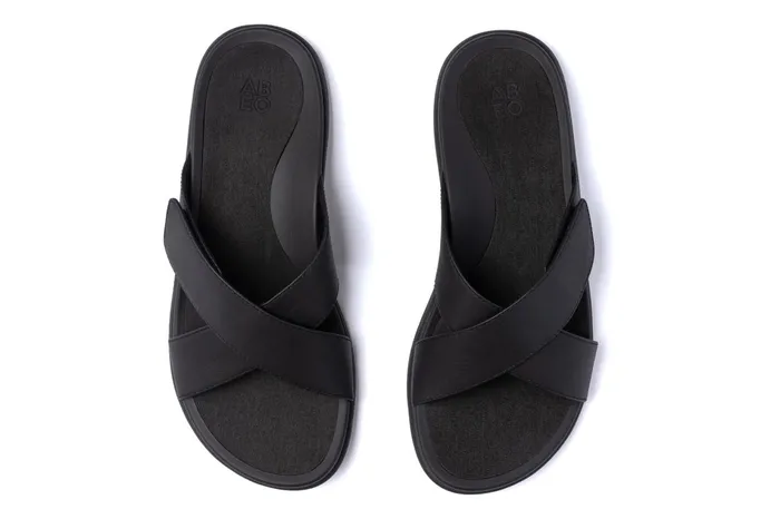 ABEO Footwear Laguna Slide Black Leather Women Sandals