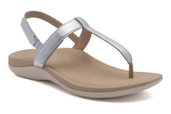 ABEO Footwear Oasis T Strap Silver Women Sandals