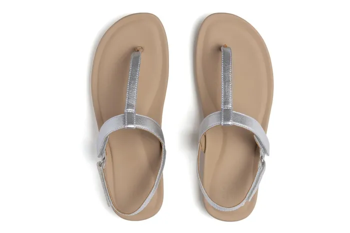 ABEO Footwear Oasis T Strap Silver Women Sandals ABEO Footwear Oasis T Strap Silver Women Sandals