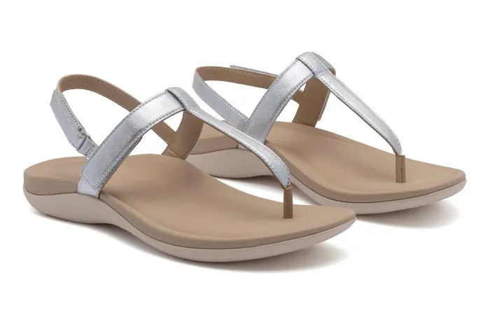 ABEO Footwear Oasis T Strap Silver Women Sandals ABEO Footwear Oasis T Strap Silver Women Sandals