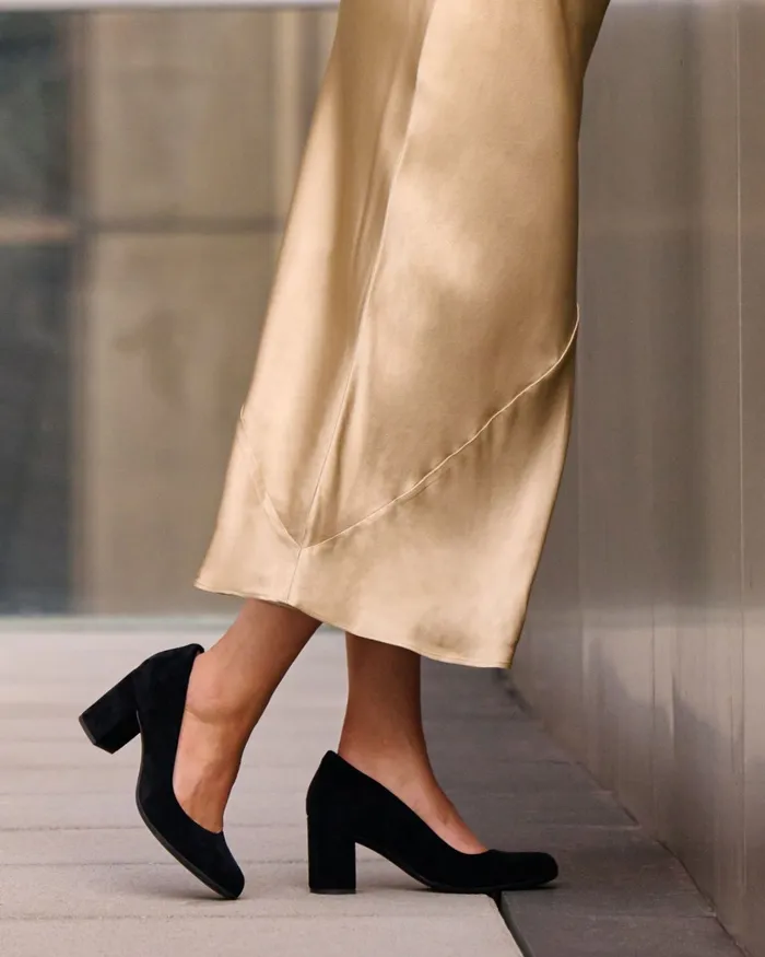 ABEO Footwear Tempo Pump Black Suede Women Dress ABEO Footwear Tempo Pump Black Suede Women Dress
