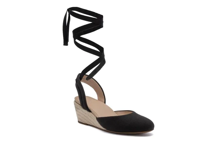 ABEO Footwear Veranda Espadrille Lace Black Canvas Women Dress