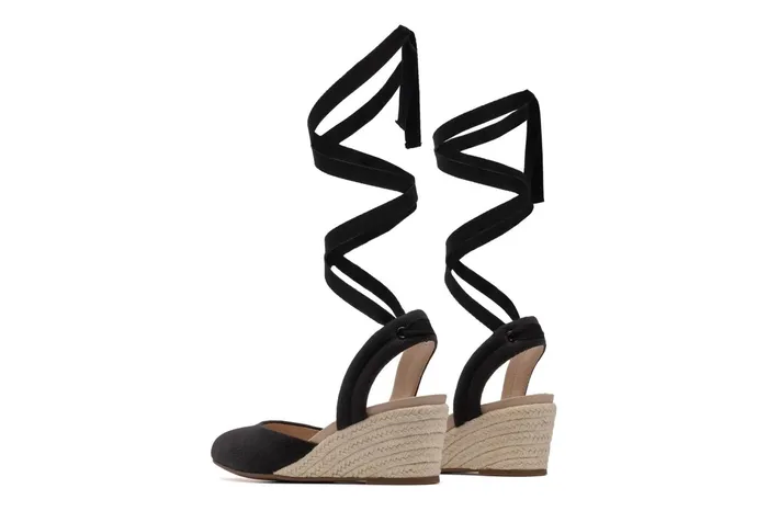 ABEO Footwear Veranda Espadrille Lace Black Canvas Women Dress ABEO Footwear Veranda Espadrille Lace Black Canvas Women Dress