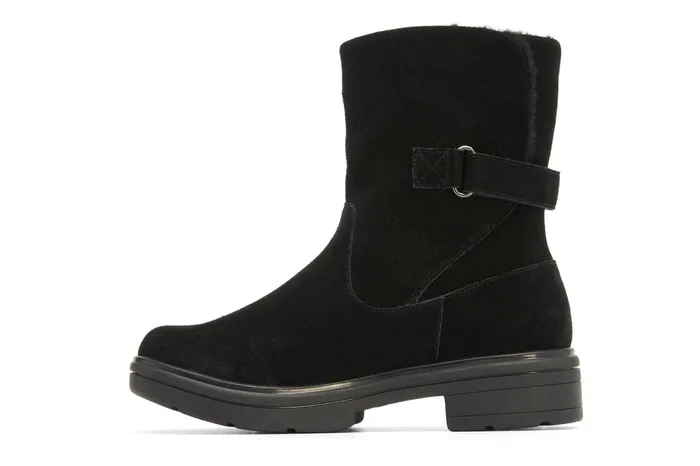 ABEO Footwear Vista Mid Boot Black Suede Women Boots