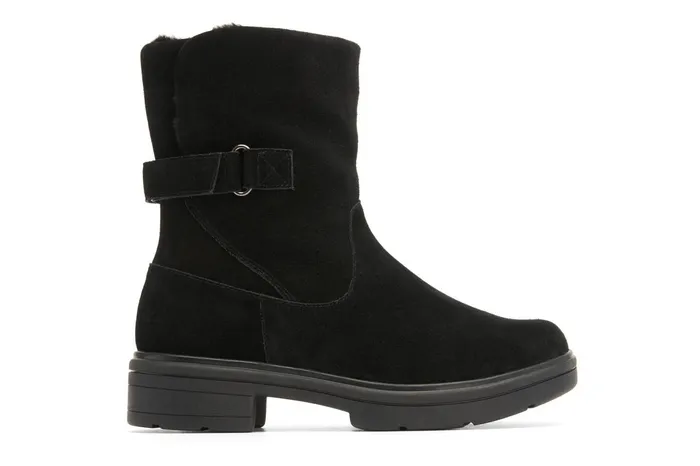 ABEO Footwear Vista Mid Boot Black Suede Women Boots