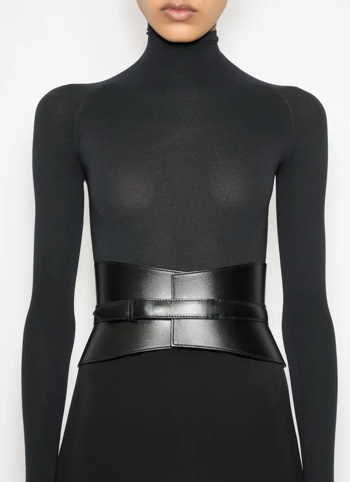 Alaa Belts NEO BUSTIER CORSET IN CALFSKIN Black 8211 Women