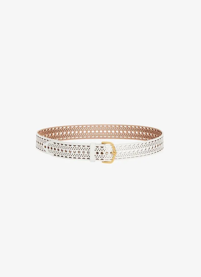 Alaa Belts NEO VIENNE BELT IN CALFSKIN White 8211 Women Alaa Belts NEO VIENNE BELT IN CALFSKIN White 8211 Women