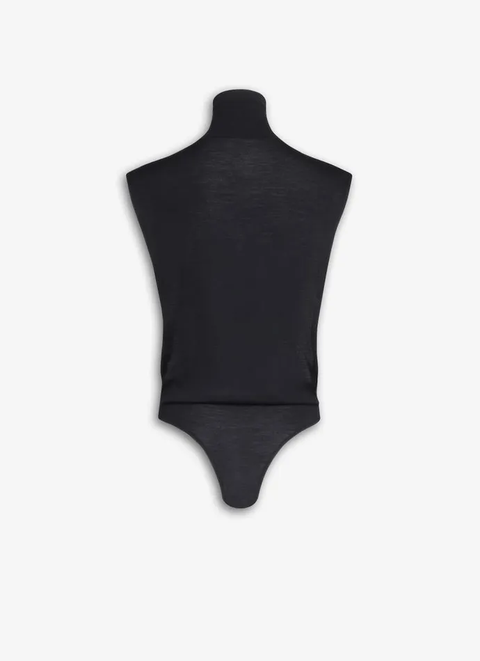 Alaa Bodysuits and Leggings CAP SLEEVE KNIT BODY Black 8211 Women Alaa Bodysuits and Leggings CAP SLEEVE KNIT BODY Black 8211 Women