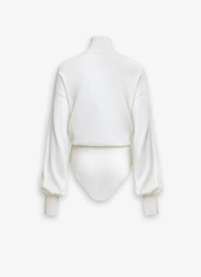 Alaa Bodysuits and Leggings FINE KNIT BODYSUIT White 8211 Women Alaa Bodysuits and Leggings FINE KNIT BODYSUIT White 8211 Women