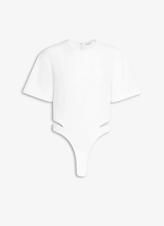 Alaa Bodysuits and Leggings POPLIN BODY TSHIRT White 8211 Women