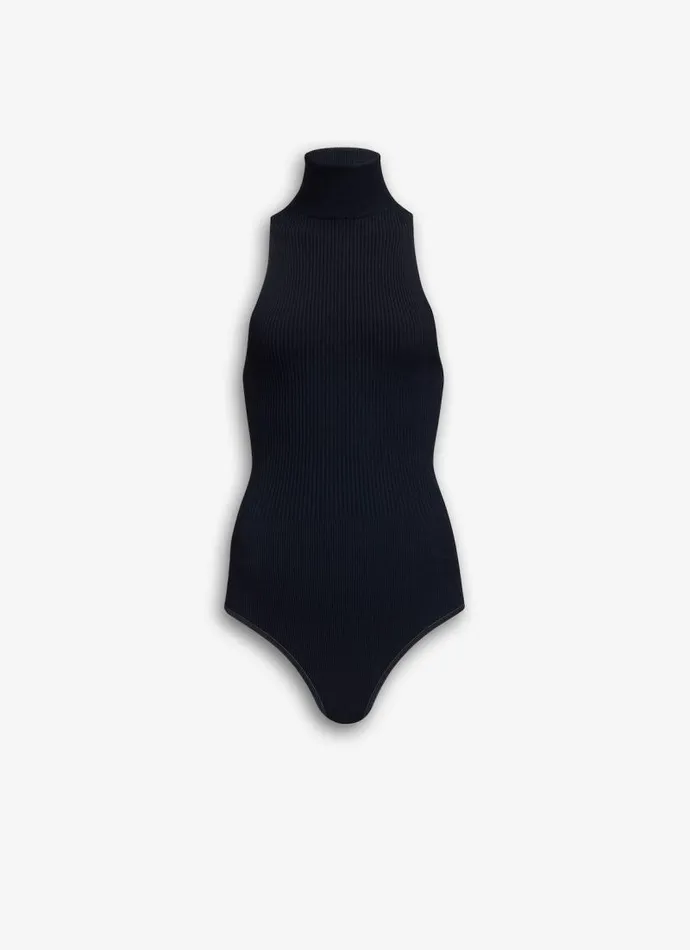 Alaa Bodysuits and Leggings RIBBED KNIT BODYSUIT 8211 Women