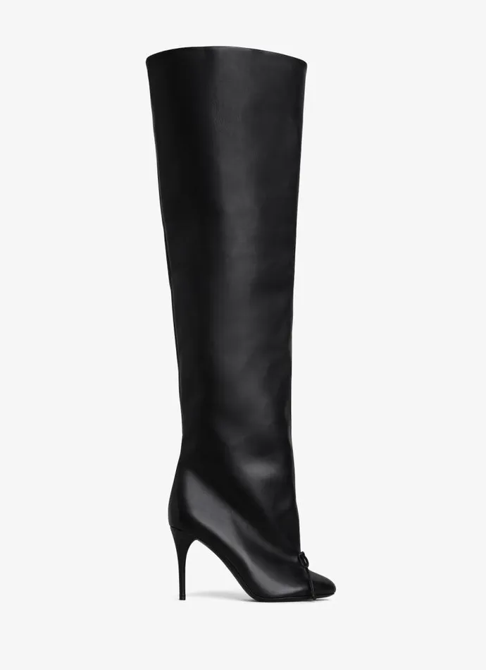 Alaa Boots and Ankle Boots DECOLLETE OVERTHEKNEE BOOTS IN CALFSKIN Black 8211 Women