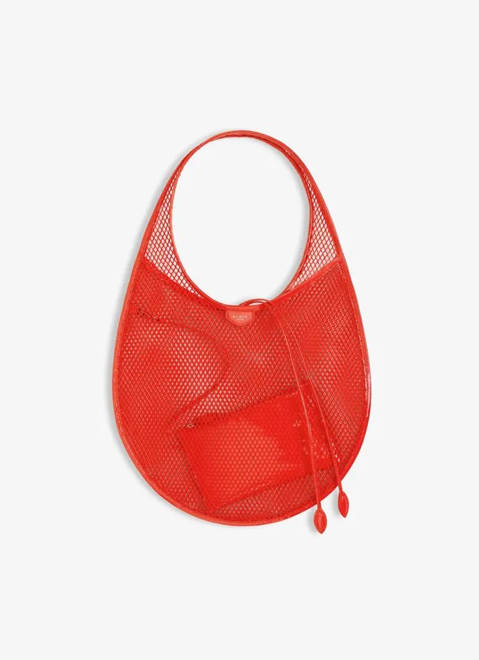 Alaa CrossBody Bags ONE PIECE MEDIUM BAG IN FISHNET Orange 8211 Women