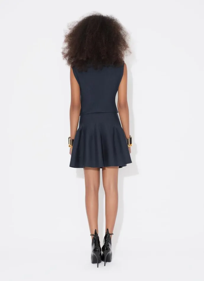 Alaa Dresses CAP SLEEVE DRESS IN SCULPTURAL GODET KNIT Black 8211 Women Alaa Dresses CAP SLEEVE DRESS IN SCULPTURAL GODET KNIT Black 8211 Women