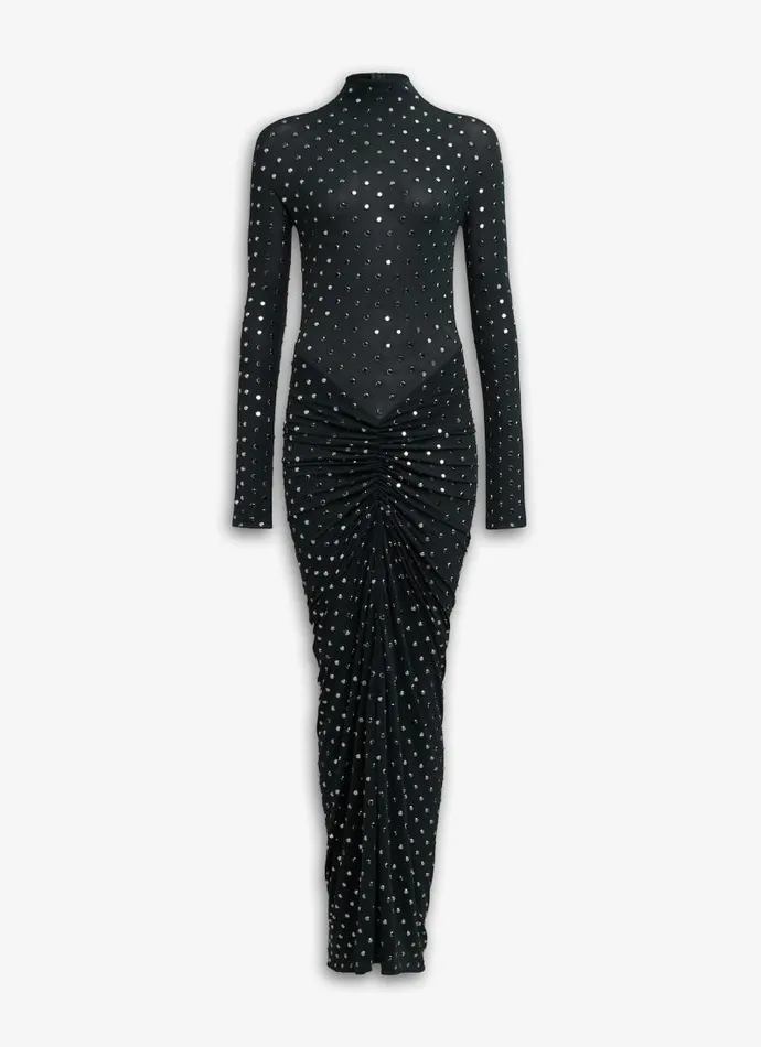 Alaa Dresses DRAPED DRESS IN RHINESTONE JERSEY Forest 8211 Women