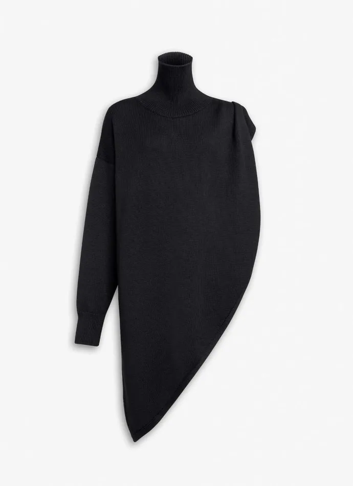 Alaa Knitwear KNITTED ASYMMETRICAL CAPE JUMPER Black 8211 Women