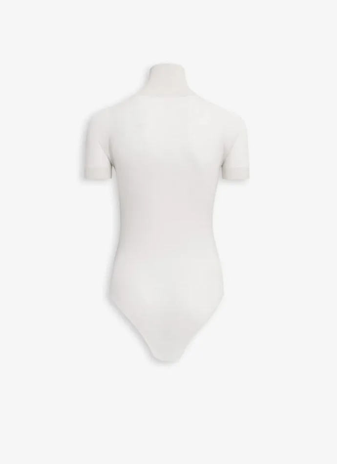 Alaa Knitwear SHORT SLEEVE BODY IN SHEER WOOL KNIT Natural White 8211 Women Alaa Knitwear SHORT SLEEVE BODY IN SHEER WOOL KNIT Natural White 8211 Women