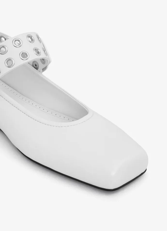 Alaa La Ballerine BIKER BALLET FLATS IN CALFSKIN White 8211 Women Alaa La Ballerine BIKER BALLET FLATS IN CALFSKIN White 8211 Women