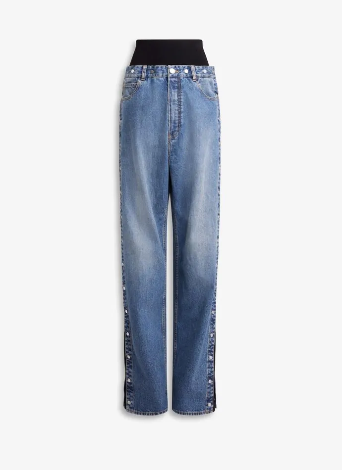 Alaa Pants and Shorts KNIT BAND JEANS IN STONE DENIM Bleu Vintage 8211 Women