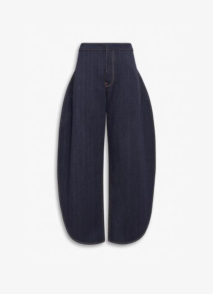Alaa Pants and Shorts ROUND JEANS IN WOOL DENIM Night Blue 8211 Women