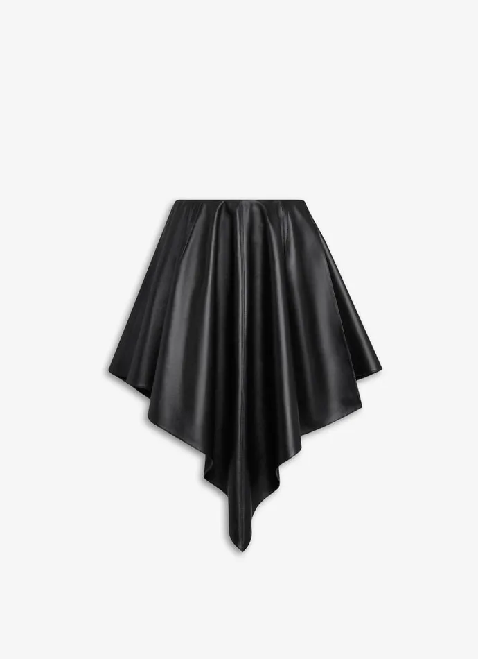 Alaa Skirts ASYMMETRICAL LEATHER SKIRT Black 8211 Women
