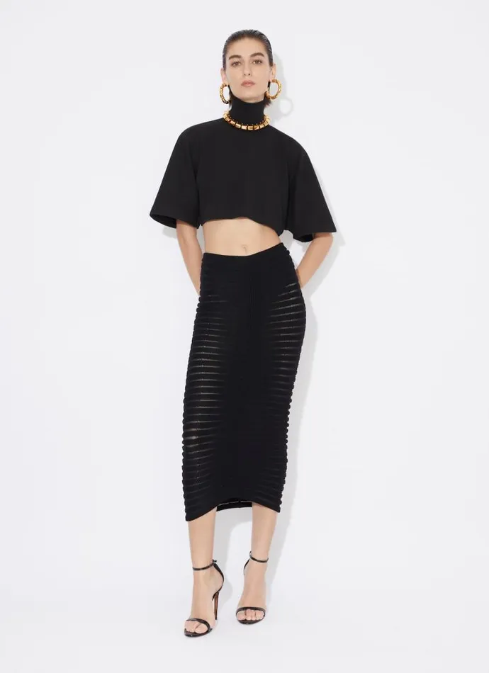 Alaa Skirts MIDI SKELETON SKIRT Black 8211 Women Alaa Skirts MIDI SKELETON SKIRT Black 8211 Women