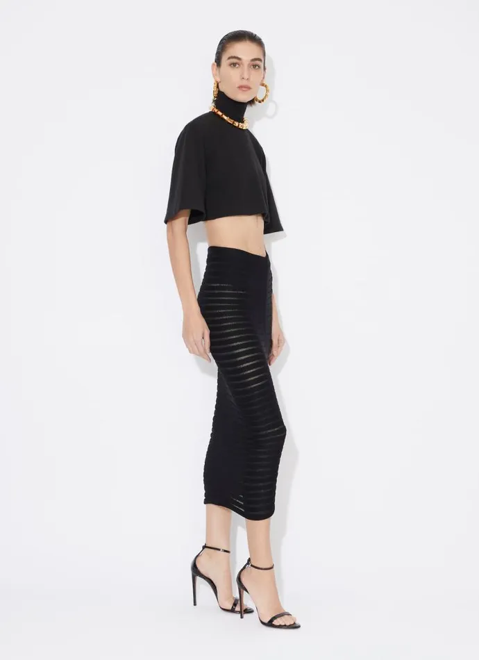 Alaa Skirts MIDI SKELETON SKIRT Black 8211 Women Alaa Skirts MIDI SKELETON SKIRT Black 8211 Women