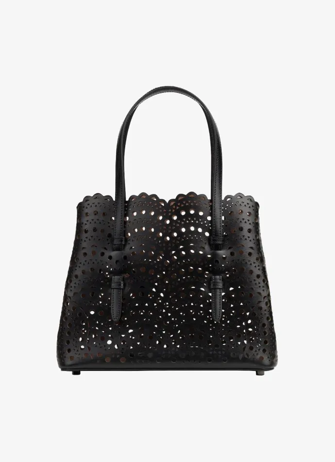 Alaa Tote Bags MINA 25 BAG IN VIENNE WAVE CALFSKIN Black 8211 Women