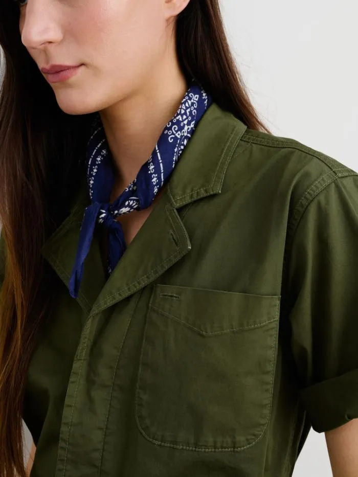 Alex Mill Jumpsuits Standard Short Jumpsuit In Cotton Twill Army Green 8211 Women