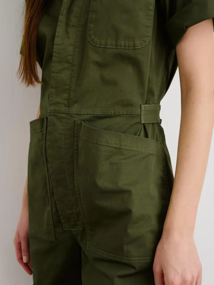 Alex Mill Jumpsuits Standard Short Jumpsuit In Cotton Twill Army Green 8211 Women