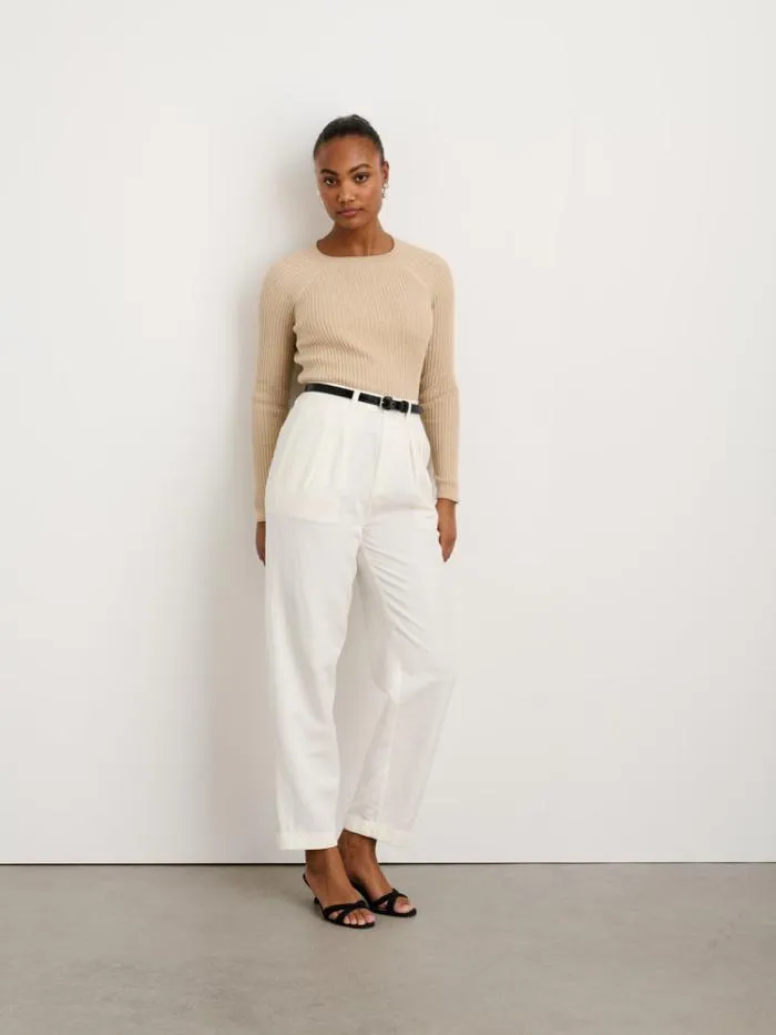 Alex Mill Pants Double Pleat Pant In Twill Ecru 8211 Women