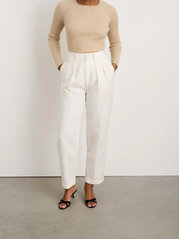 Alex Mill Pants Double Pleat Pant In Twill Ecru 8211 Women