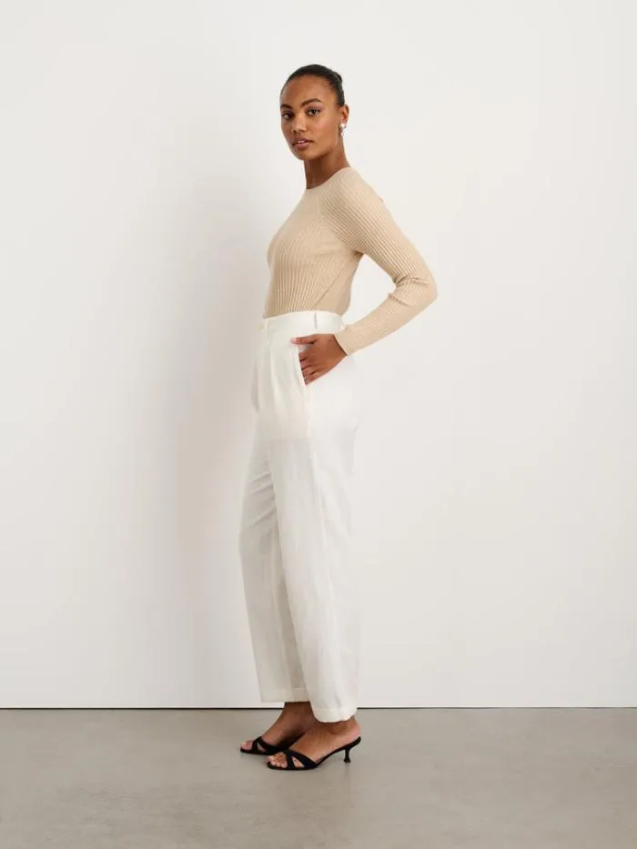 Alex Mill Pants Double Pleat Pant In Twill Ecru 8211 Women