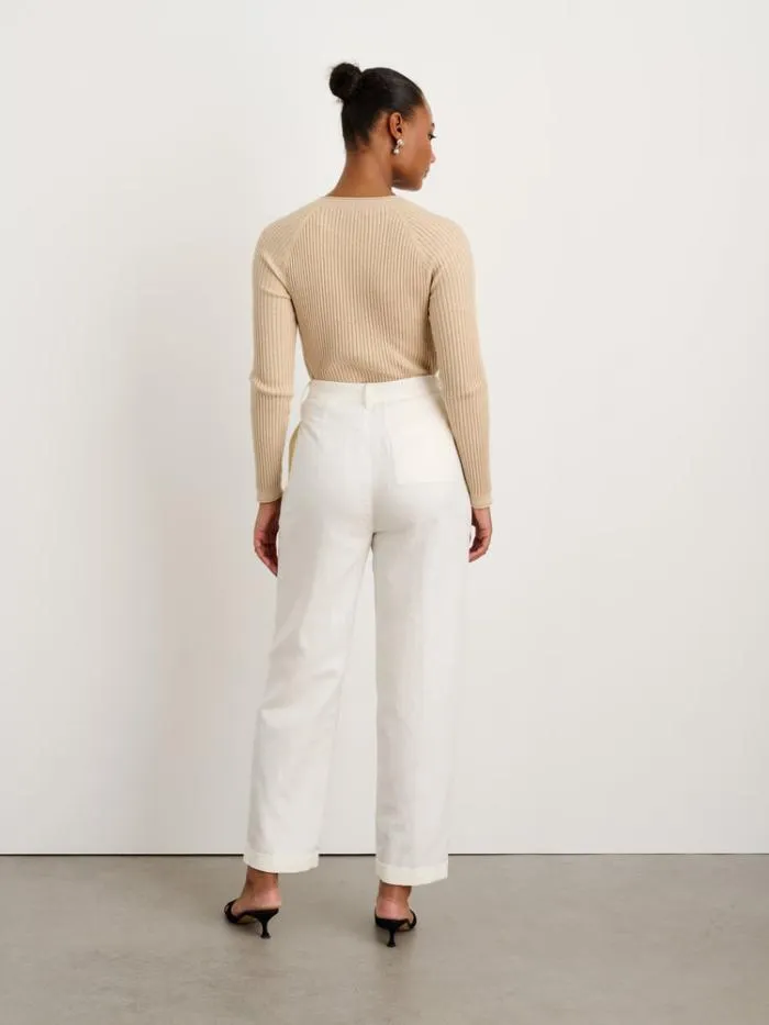 Alex Mill Pants Double Pleat Pant In Twill Ecru 8211 Women