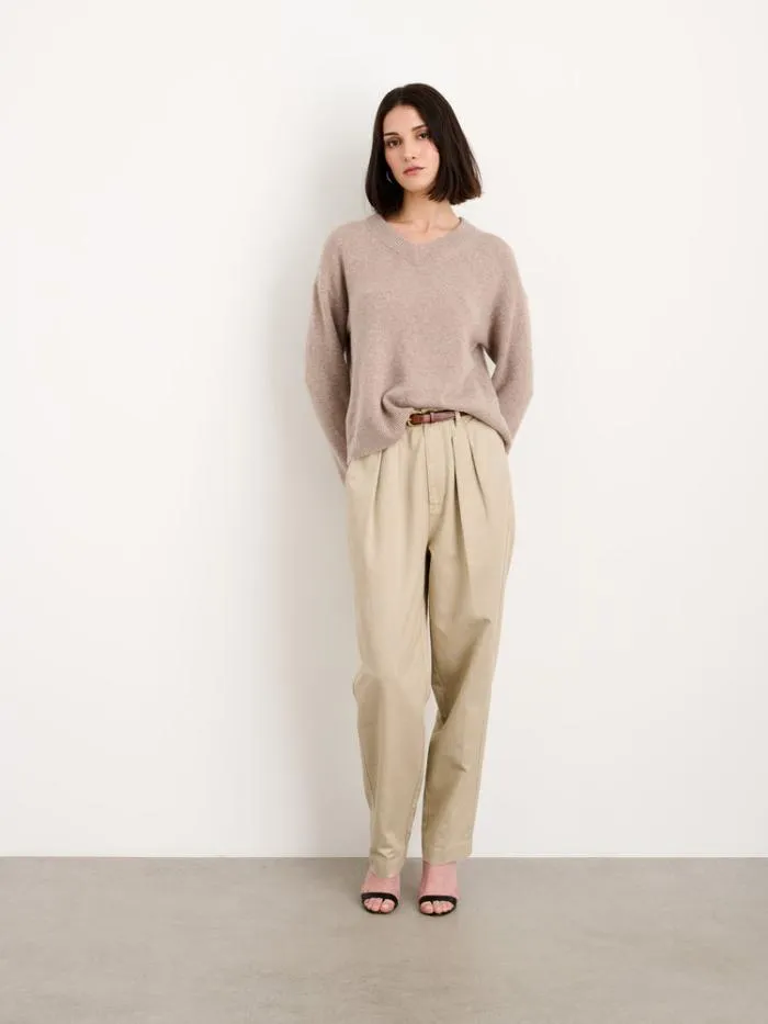 Alex Mill Pants Keaton Double Pleat Pant In Twill Putty 8211 Women