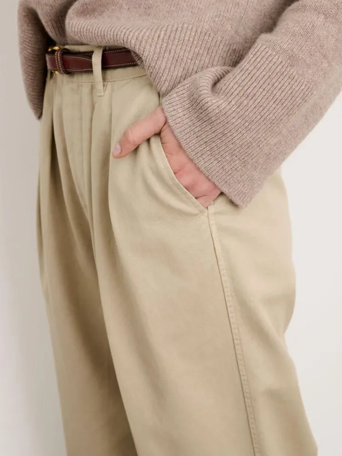 Alex Mill Pants Keaton Double Pleat Pant In Twill Putty 8211 Women