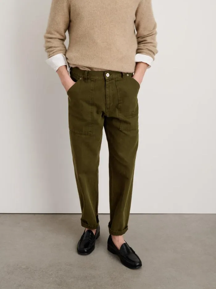 Alex Mill Pants Painter Pant In Recycled Denim Military Olive 8211 Men