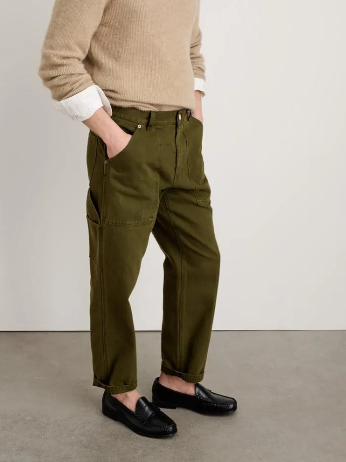 Alex Mill Pants Painter Pant In Recycled Denim Military Olive 8211 Men