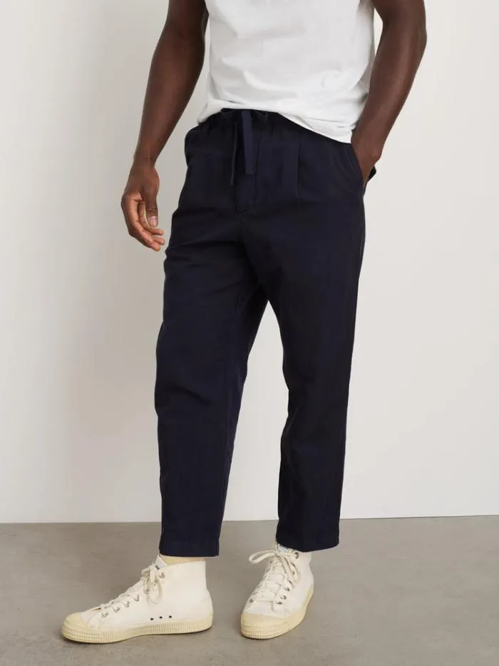 Alex Mill Pants Pull On Pant In Cotton Linen Dark Navy 8211 Men