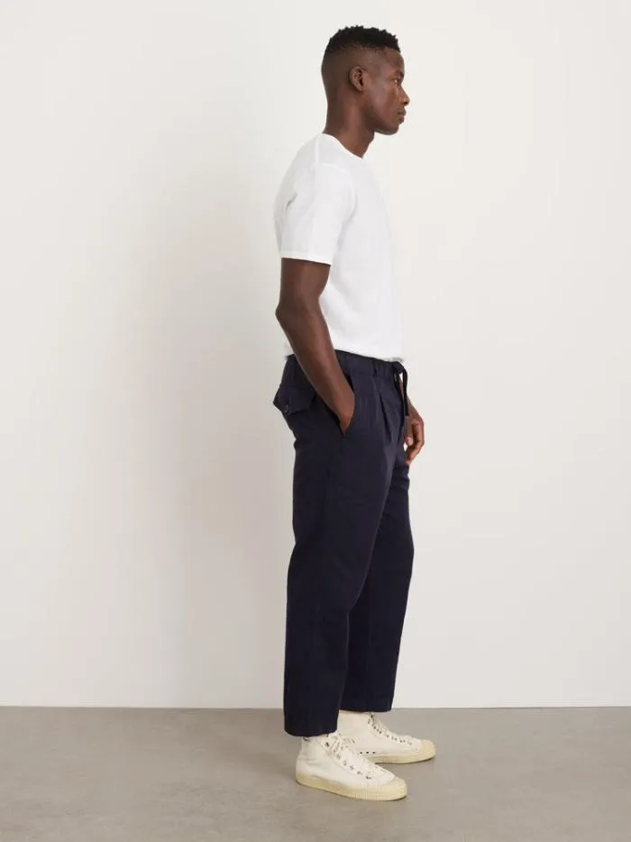 Alex Mill Pants Pull On Pant In Cotton Linen Dark Navy 8211 Men